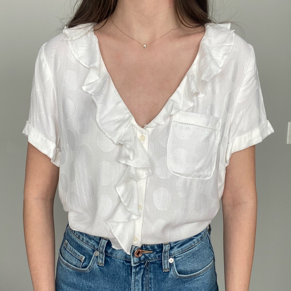 Anthropologie Maeve Ruffle Blouse